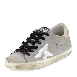 Golden goose superstar flag glitter